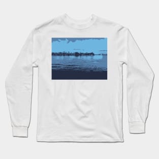 Abstract background, Dark Blue and Light Blue Long Sleeve T-Shirt